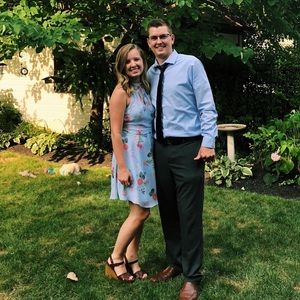 Express blue floral dress